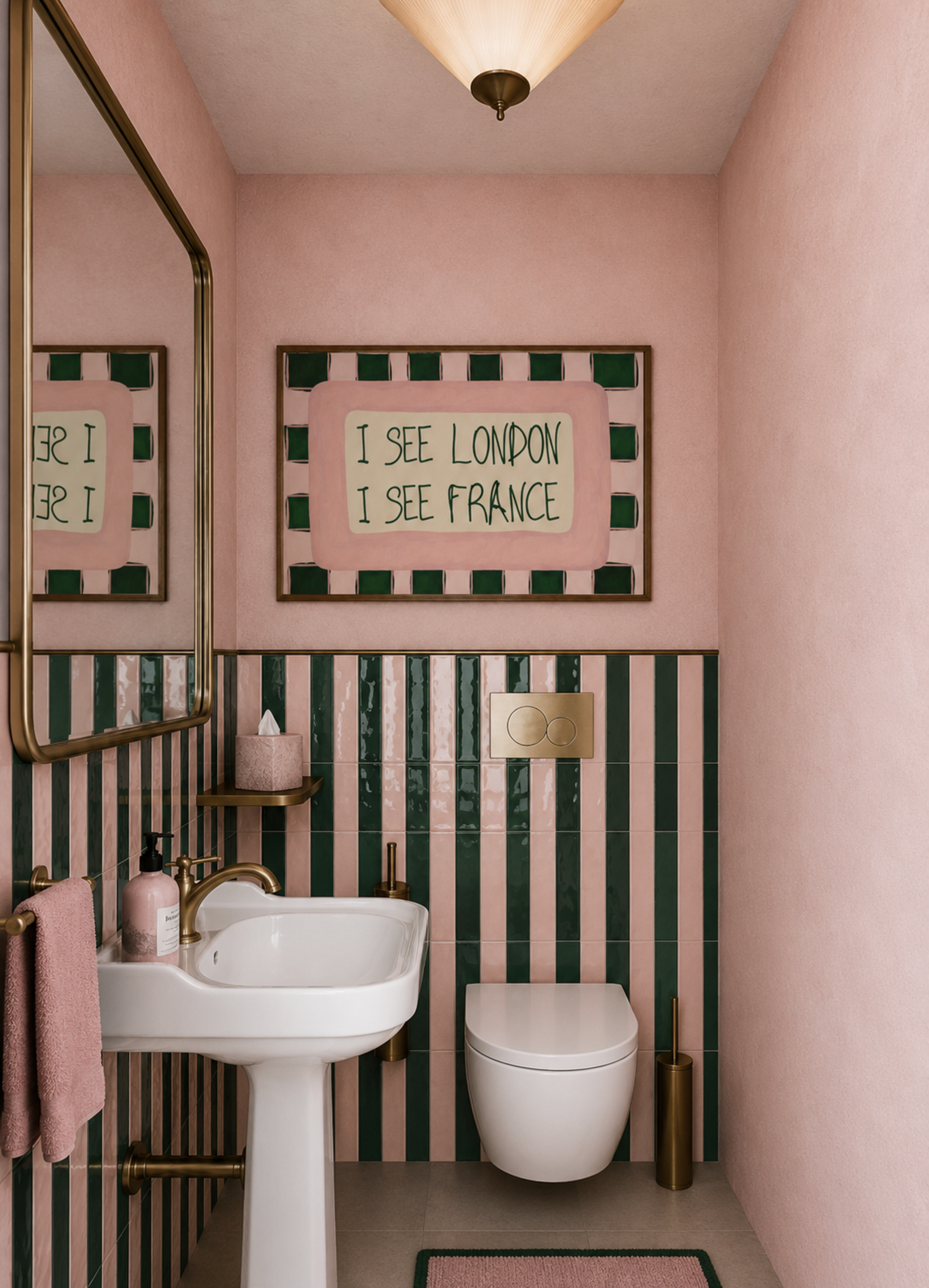 I SEE LONDON I SEE FRANCE is a whimsical Retro typography art print designed to bring humour, colour and personality into your bathroom and laundry room. Featuring vintage-inspired Checkered patterns and hand-lettered typography, this artwork captures the nostalgic charm while adding a playful decorative touch to modern interiors. this is a hand drawn Retro quote wall art, ideal for bathrooms, laundry room decor, and cheeky playful interiors. Blue burgundy