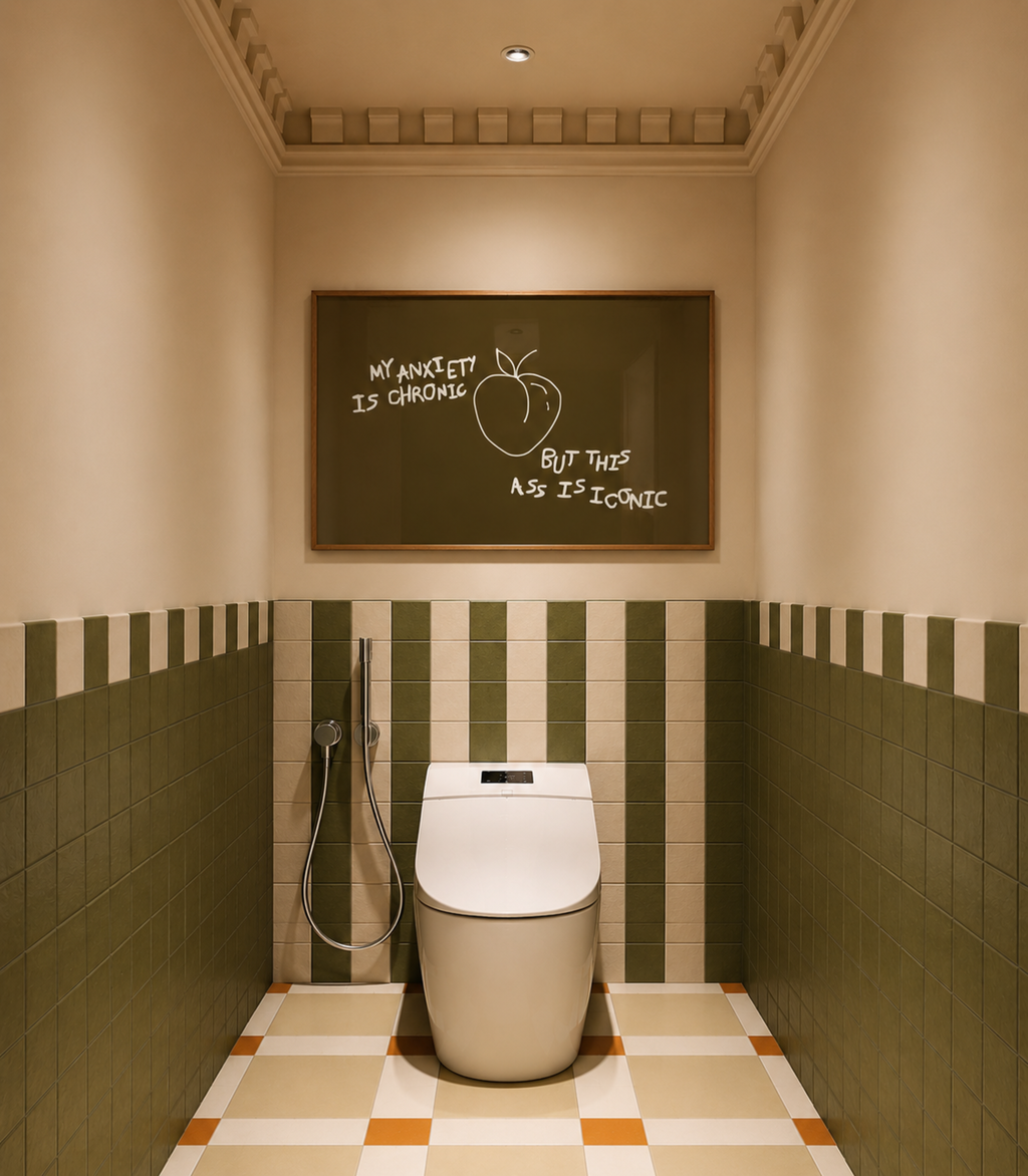 My Anxiety Is Chronic But This Ass Is Iconic is a playful typography art print created for girls who cope with humour, self-awareness and a healthy amount of main character energy. this is a hand drawn minimalist quote wall art featuring a Peach and hand written quote, ideal for bathrooms, above a bed, dressing rooms, dorm room decor and cheeky playful interiors. available in 5 different colors: pastel pink, ruby burgundy, blue, khaki and cream white