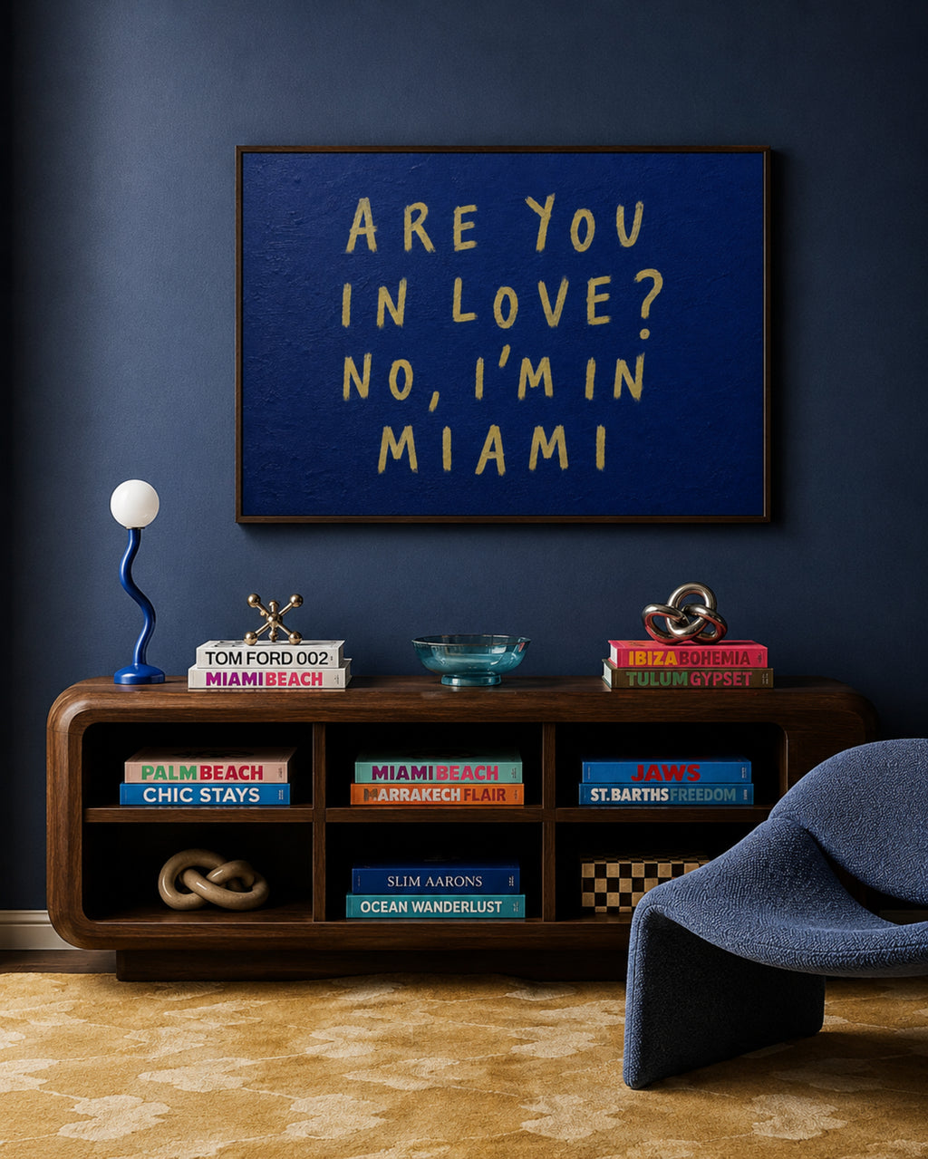 hand drawn trendy location / city  typography print in grafitti style with the quote "ARE YOU IN LOVE? NO, IM IN MIAMI" in a textured canva. This is a trendy minimalist typography wall art print ideal for above bed, bedrooms, dorm room decor, living rooms and kitchens, gallery walls and playful interiors. The perfect Cool Girl Apartment decor