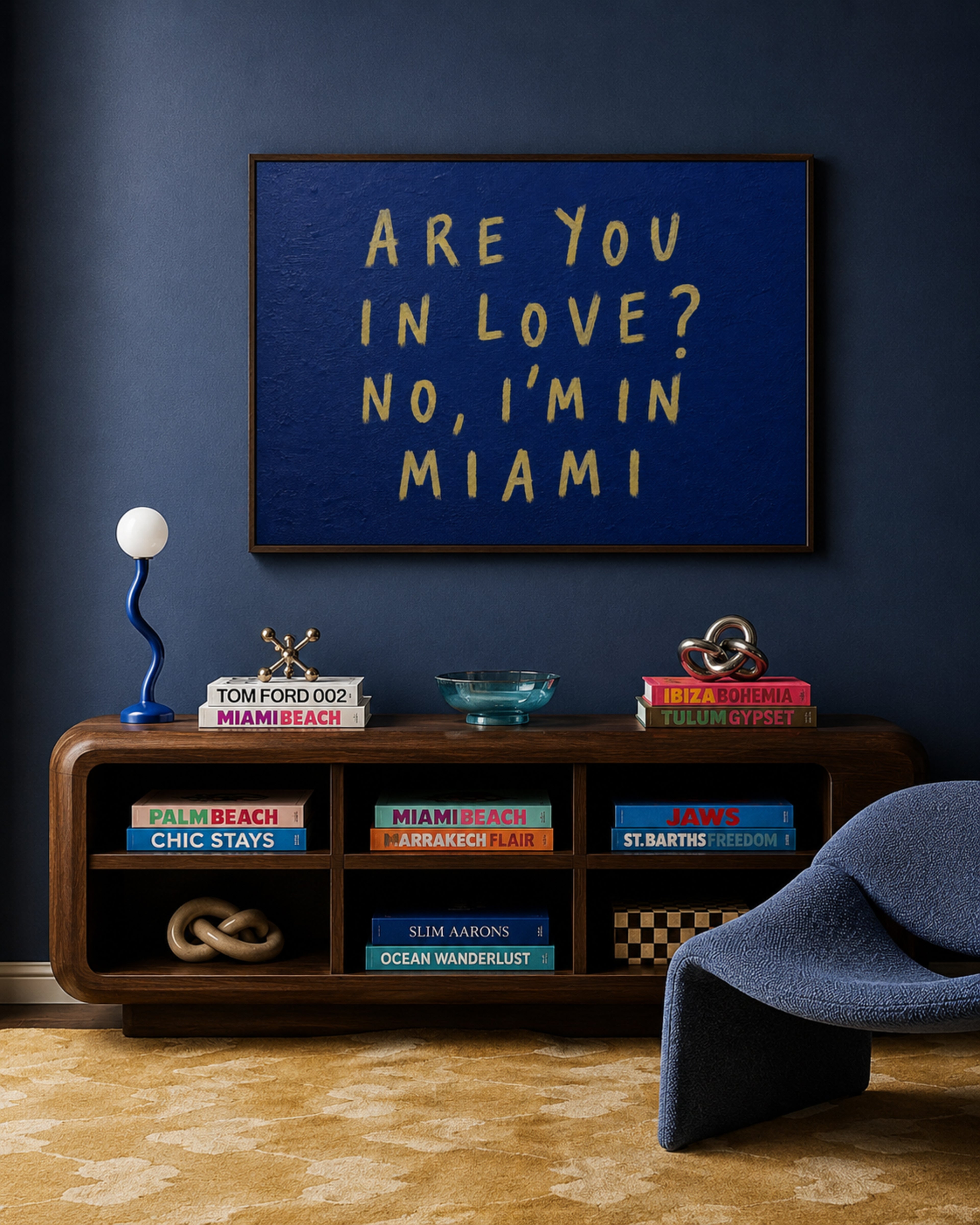hand drawn trendy location / city  typography print in grafitti style with the quote "ARE YOU IN LOVE? NO, IM IN MIAMI" in a textured canva. This is a trendy minimalist typography wall art print ideal for above bed, bedrooms, dorm room decor, living rooms and kitchens, gallery walls and playful interiors. The perfect Cool Girl Apartment decor