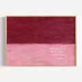 hand drawn Trendy typography abstract print with the motivational quote "How blessed i am to feel everything so deeply" in a textured abstract gradient painted canva in pink and ruby colors. This is a trendy minimal typography wall art print ideal for above bed, bedrooms, dorm room decor, living rooms and kitchens, gallery walls and playful interiors. The perfect Cool Girl Apartment decor