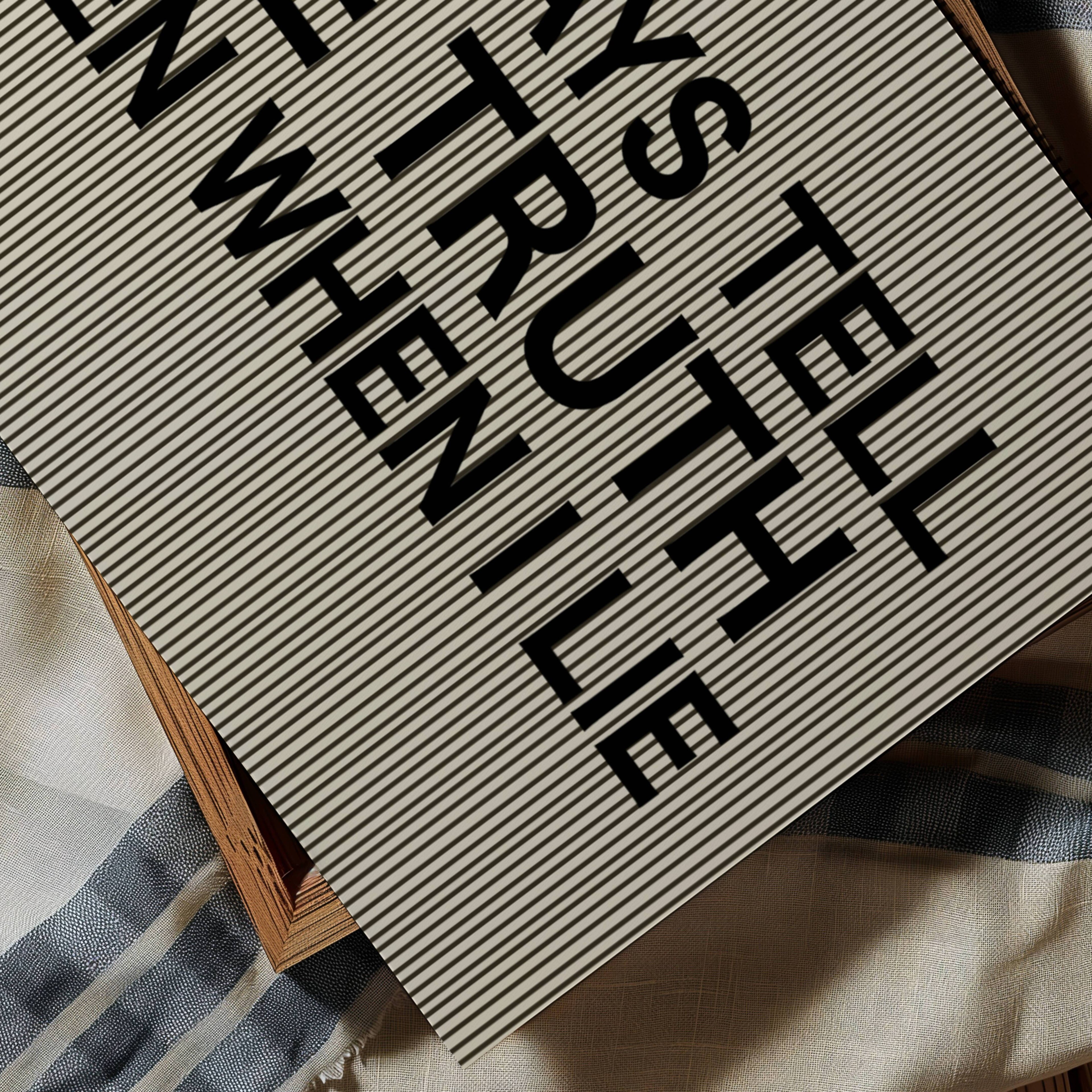hand drawn Playful Funny typography print with the phrase "I ALWAYS TELL THE TRUTH EVEN WHEN I LIE" in a retro striped neutral canva. This is a trendy funny typography wall art print ideal for above bed, bedrooms, dorm room decor, living rooms and kitchens, gallery walls and playful interiors. The perfect Cool Girl Apartment decor