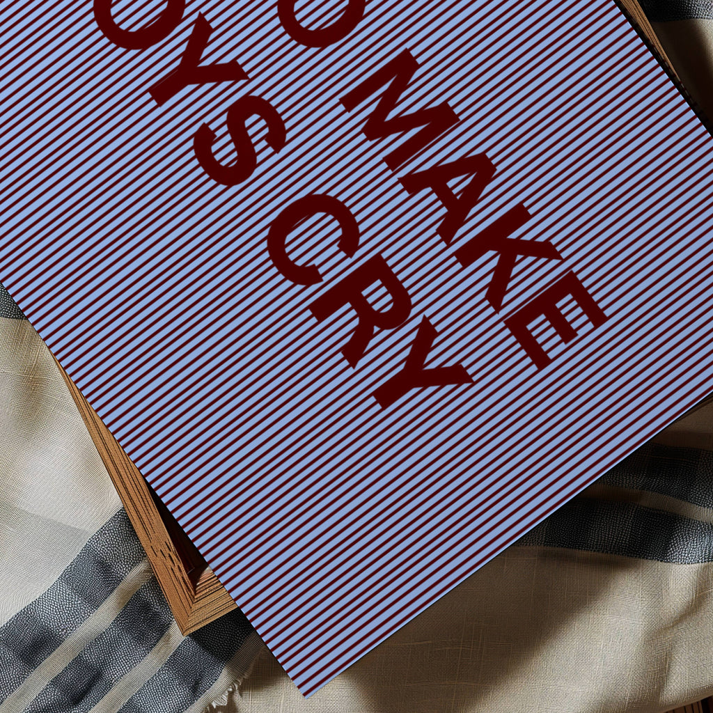 hand drawn Playful Funny typography print with the phrase "I LOVE TO MAKE BOYS CRY" in a retro striped blue and ruby canva. This is a trendy funny typography wall art print ideal for above bed, bedrooms, dorm room decor, living rooms and kitchens, gallery walls and playful interiors. The perfect Cool Girl Apartment decor