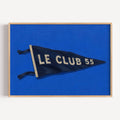 Inspired by the effortless spirit of the French Riviera, Le Club 55 captures the nostalgia of endless summers, salt air and afternoons that seem to stretch forever. Featuring a hand-painted yacht club pennant against an electric cobalt blue background, the artwork balances bold colour with quiet simplicity, bringing a refined coastal character. blends vintage sailing culture with contemporary interiors, making it equally at home in beach houses, modern living rooms, holiday homes or gallery walls. The deep 
