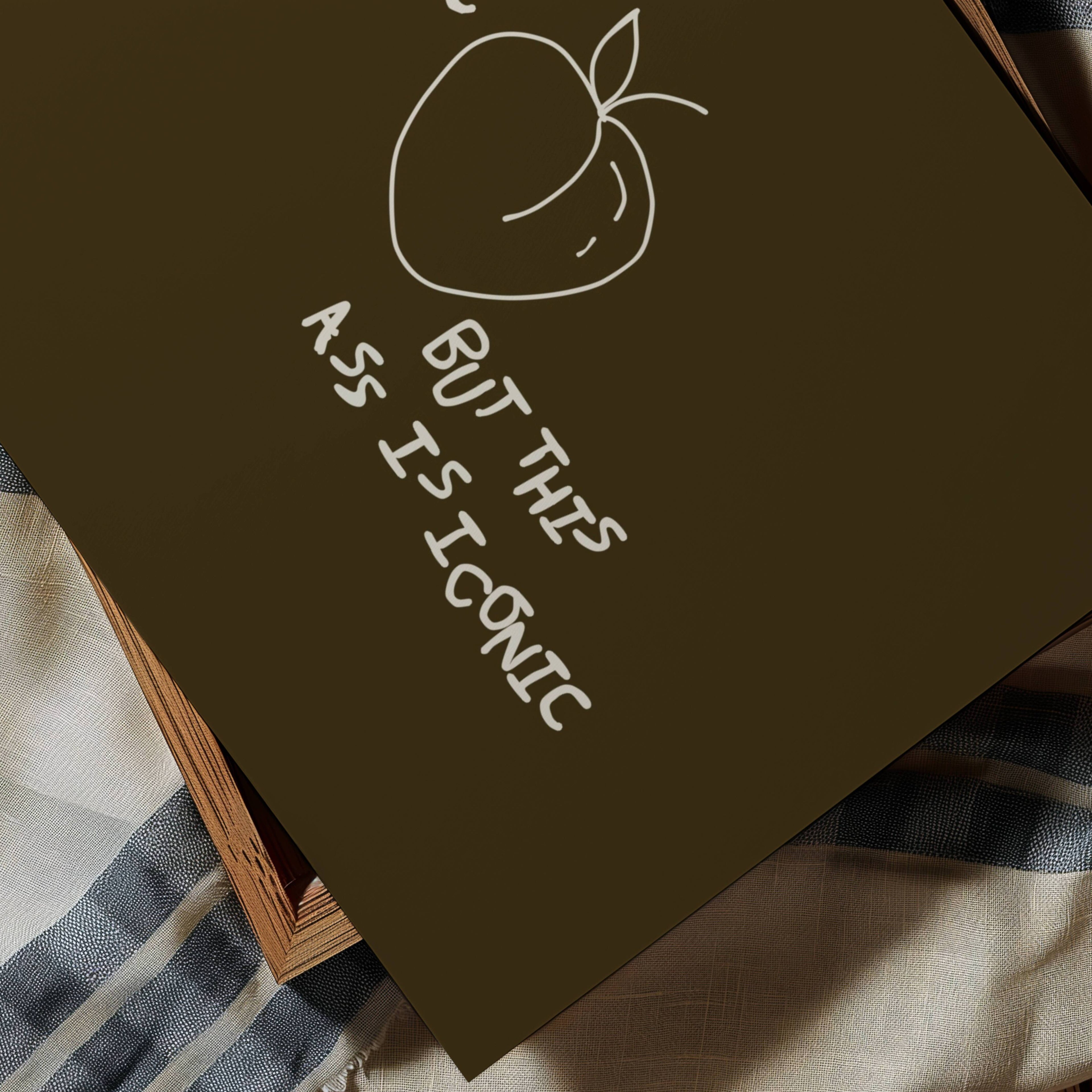 My Anxiety Is Chronic But This Ass Is Iconic is a playful typography art print created for girls who cope with humour, self-awareness and a healthy amount of main character energy. this is a hand drawn minimalist quote wall art featuring a Peach and hand written quote, ideal for bathrooms, above a bed, dressing rooms, dorm room decor and cheeky playful interiors. available in 5 different colors: pastel pink, ruby burgundy, blue, khaki and cream white