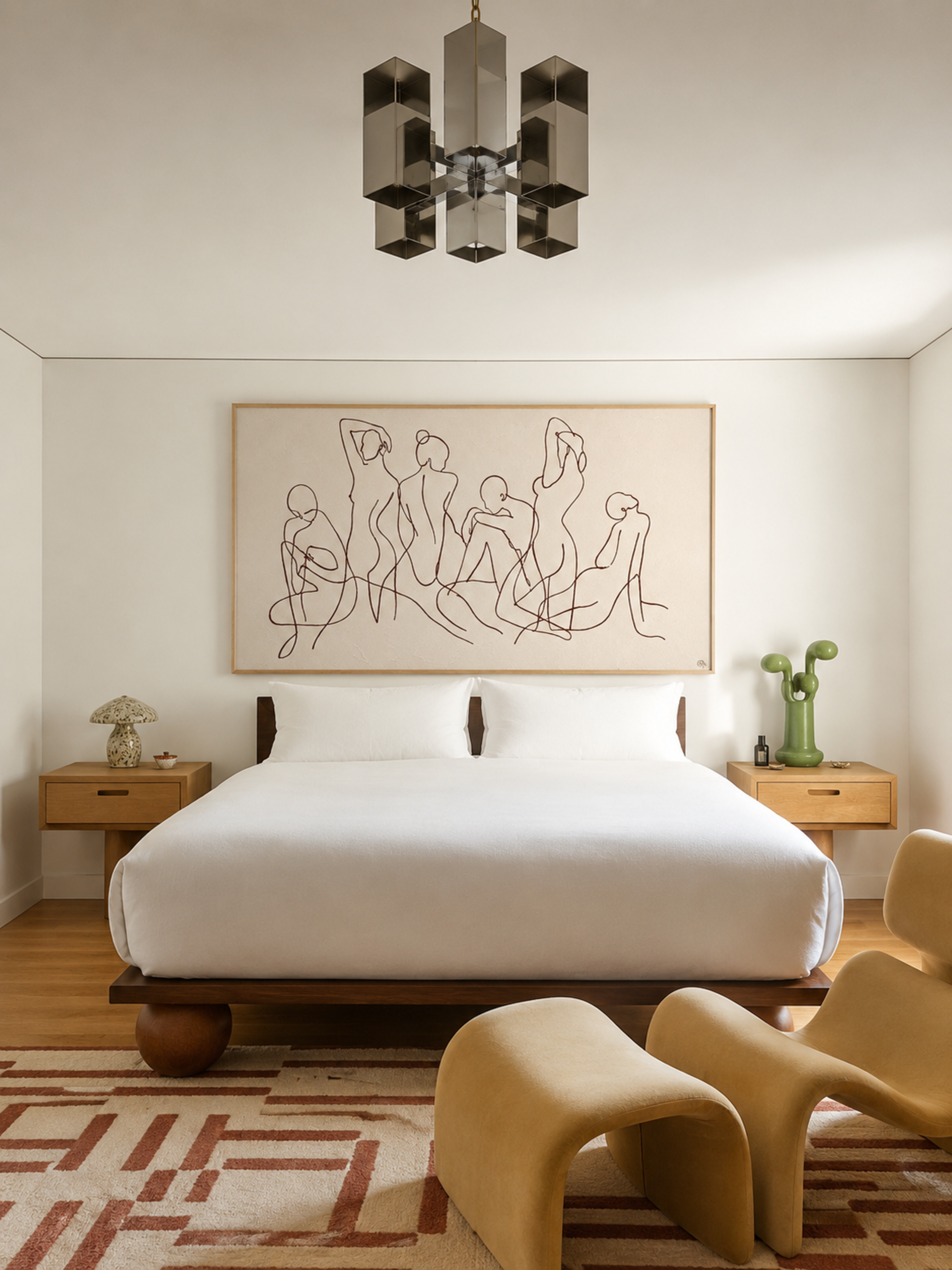 the company we keep is a hand drawn minimalist wall art print with abstract female bodies women figures in a Line Drawing art, on a textured neutral background. Delicate continuous lines intertwine to create a herd in motion, capturing the feeling of effortless elegance, contemporary and timeless, this piece evokes long summers and the beauty of the female body
